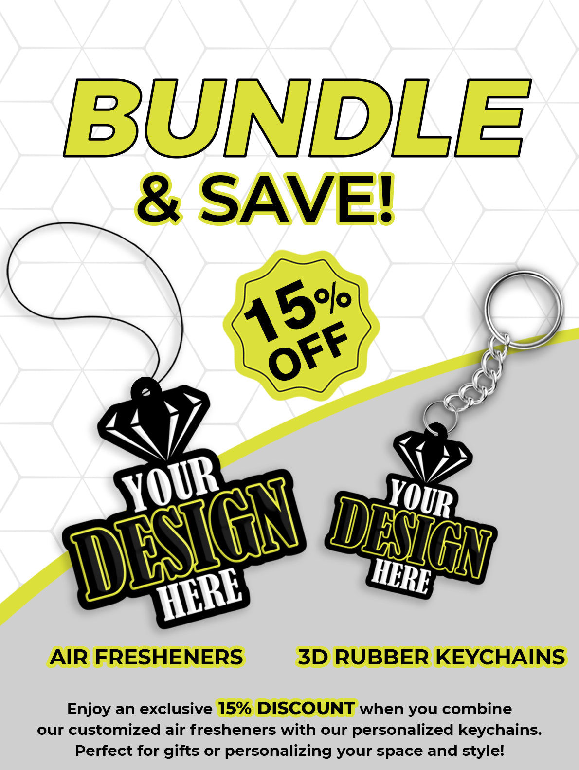 Bundle & Save 15%: Air Fresheners + Keychains